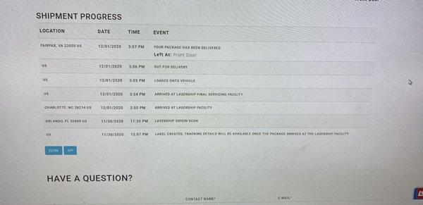 Tracking information