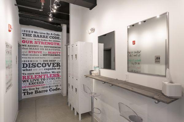 Our vanity area helps you get ready for life after class!