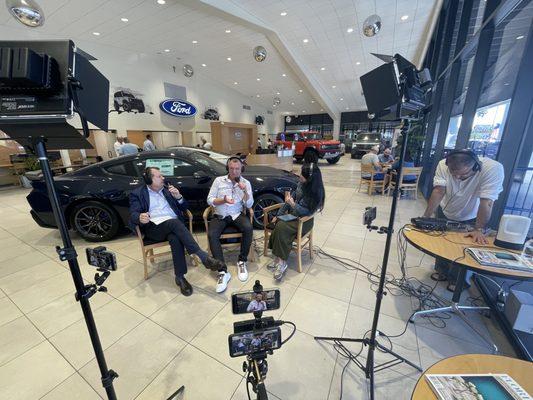 Shooting a weekly multi camera livestream for Ford of Kendall Car dealership