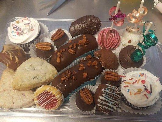 Random goodies! $25. Chocolate Dipped, bourbon infused twinkies,  scones,  cake pops, cupcakes,  turtle,  bourbon balls,  cookie,  etc!