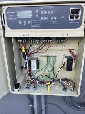 This is the pool electrical panel for the pump, lights .