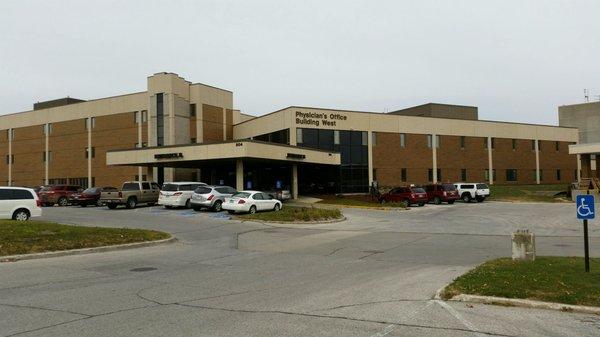 Front entrance-way to Wolfe Eye Clinic in Fort Dodge, Iowa.