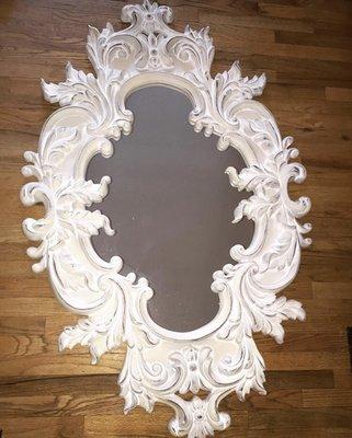 This mirror is stunning - we can remix it in the color and finish of your choice. Measures 5'x3'.