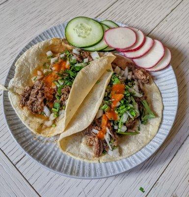 Took home birria en vaso for lunch the next day. Came with all the fixin's.