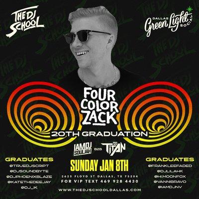 Come join us for our 20th graduation with special guest 
Four Color Zack!