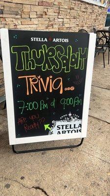 Trivia every Thursday