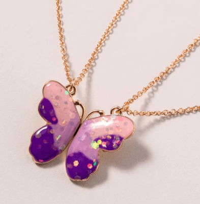 Butterflly BFF necklace with two chains and pendants