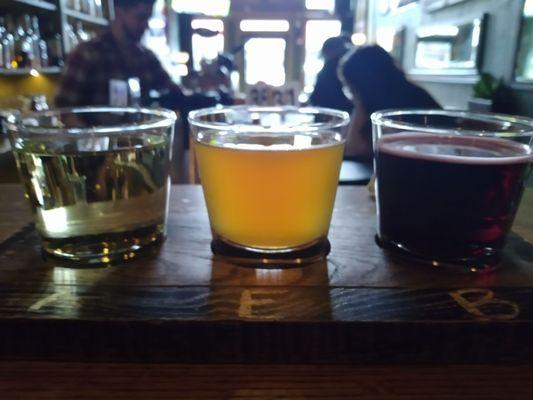 A trio of hard ciders...the Earl Grey was tealicious!