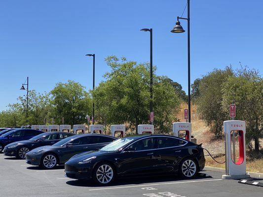 COPPEROPOLIS CHARGE STATION - not Groveland. Yosemite doesn't let through-traffic on 120 w/o reservations until 4 PM.