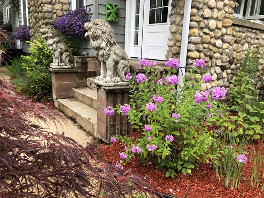 Right side of porch entrance before Allen Masonry. Cinder blocks and concrete crumbling and not visually appealing.