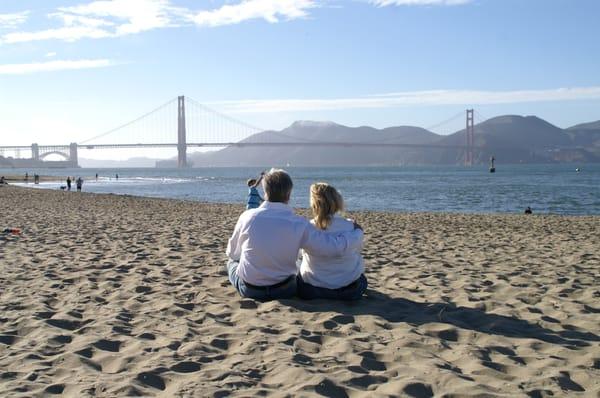 Enjoying the view on Presidio Beach