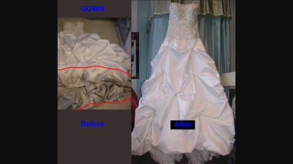 Gown Before and After