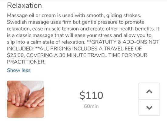 Add $1.00/minute, up to a 90 minute session, for extra time.