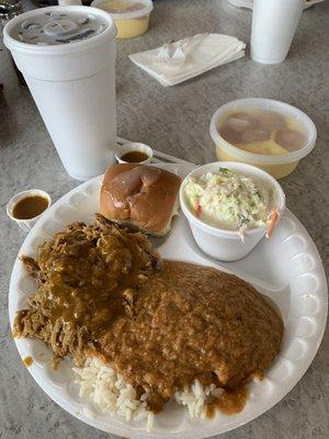 BBQ Plate with coleslaw and Banana Pudding!