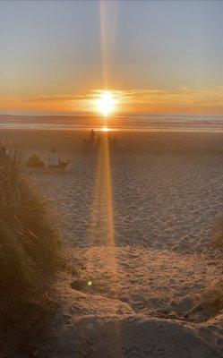 The beach at sunset