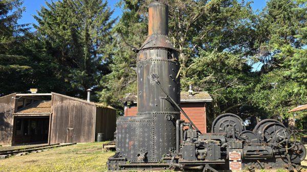 one of many steam donkeys on display outside