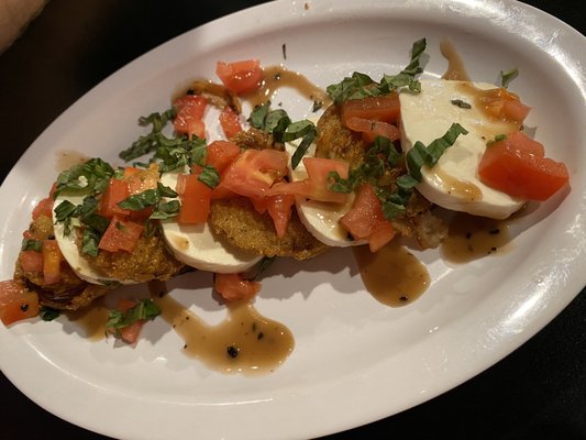 Fried Green Tomato Caprese Salad