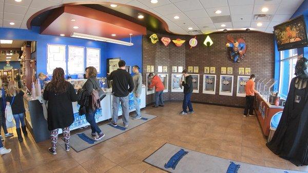 SuperHero Creamery visitors  can choose between traditional hand-dipped ice cream and self-serve Frozen Yogurt machines