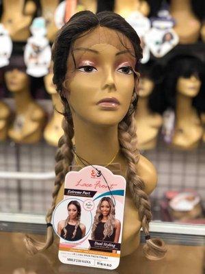 Braided lace front wigs by Bobbi Boss available start WABA Hair