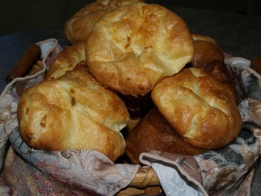 Piping hot popovers - a signature breakfast item at the Inn at Valley Farms