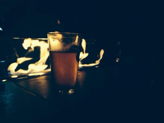 Beer by the fire pit