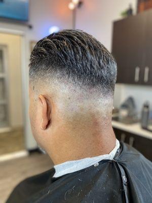 High fade with a bit of a drop