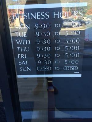 Business Hours f/ SUMMER & WINTER