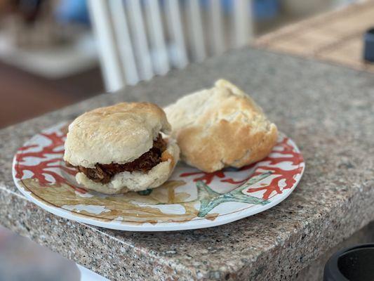 Chicken & jam biscuits