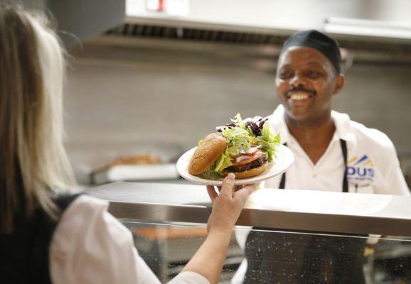 Stop by to see Malcolm at the grill for a quick burger or hot sandwich.