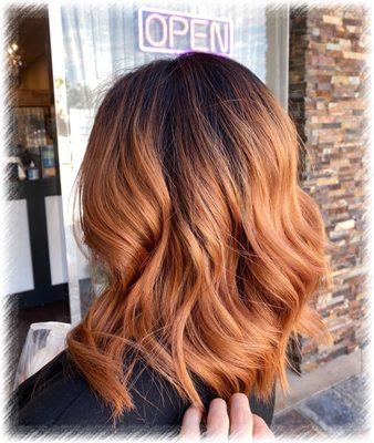 # Orange copper balayage