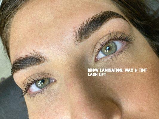 Brow Lamimation, Wax & Stain + Lash Lift comb