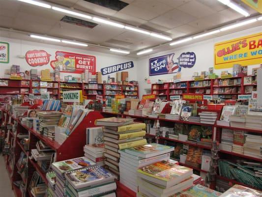 Extensive book selection, including kids books