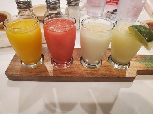 Margarita sampler: mango,  strawberry,  pineapple and lime