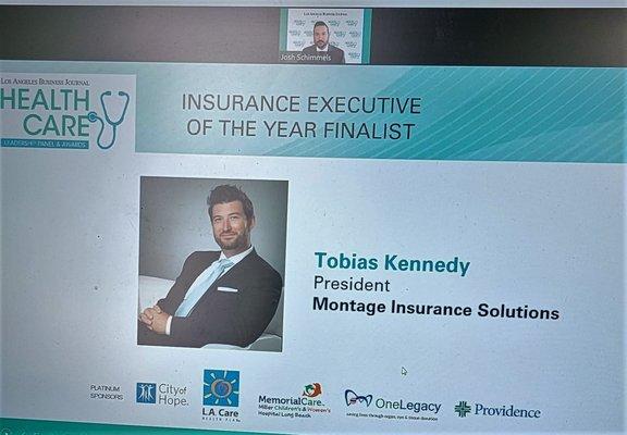 Tobias Kennedy named Insurance Executive of the Year Finalist!