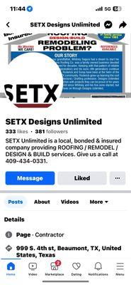 Company Facebook page