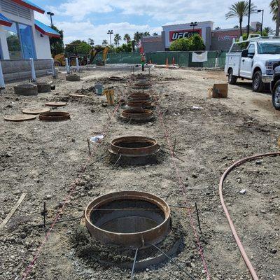 Setting clarifier rings at a carwash