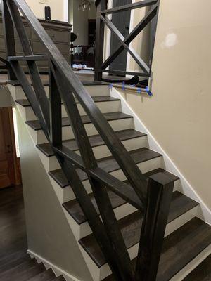 Stairway remodel. Steps and handrails (After)