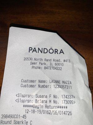 this is a picture of my receipt showing the sales person names. i am not sure which one ended up helping me.