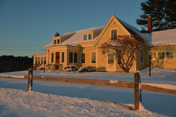 The Shelburne House in the sun after a snow storm.