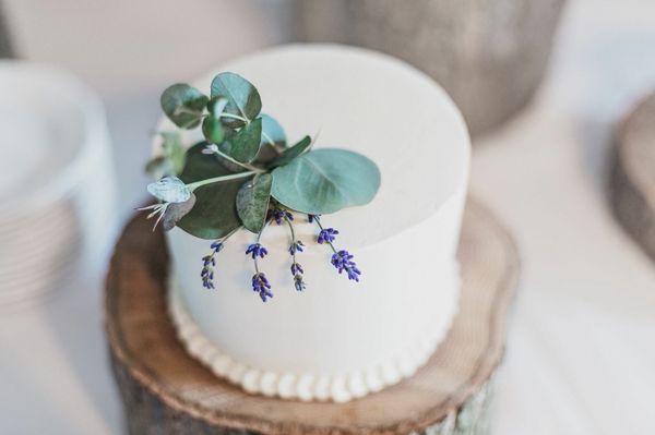 Chocolate and lavender buttercream cutting cake