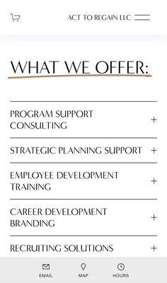 Services: - Program Support Consulting
-Strategic Planning Support
Career Development -Branding