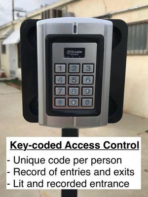 Key code access provides additional security.