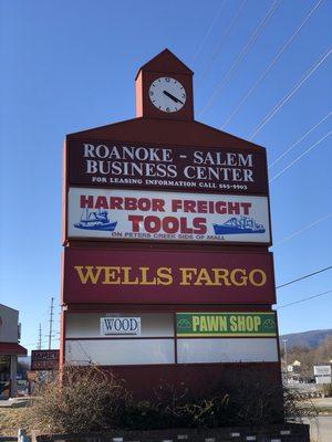 Located I Roanoke Salem Plaza. Same side as Harbor Freight.