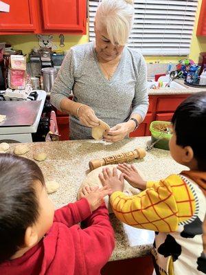 My sons loved watching Teacher Armida make homemade pumpkin turnovers for Thanksgiving!