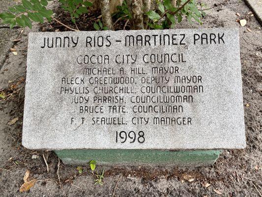 Dedication stone