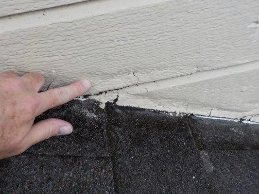 A check with the moisture meter showed 73% moisture content while higher boards were at 14 - 17%. Wall was deteriorating.