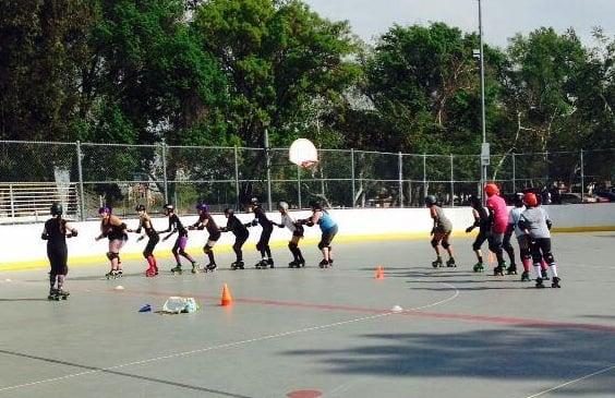 They teach you safety, and the skills you need to play flat track roller derby.