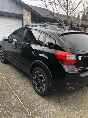 Back of Subaru Crosstrek.