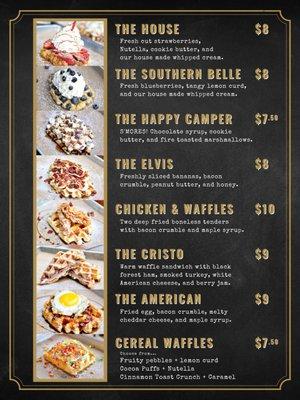 Favorites Menu: Choose from one of our favorite combos! Try the best-selling House or the classic Chicken & Waffles!