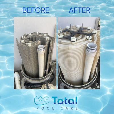 DE Filter clean before & after